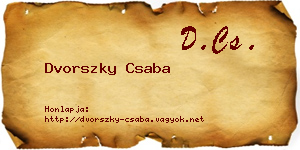 Dvorszky Csaba névjegykártya